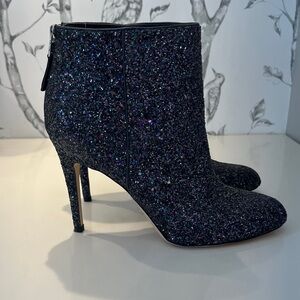 Sam Edelman Glitter Heeled Boots - Black and Blue